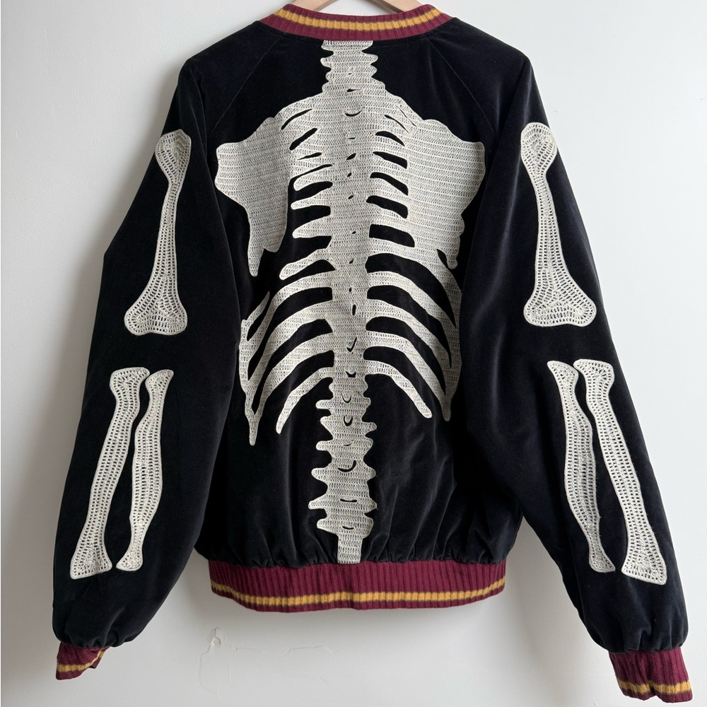 Kapital “Bone” Velvet Sukajan Jacket — Navy — Made in Japan